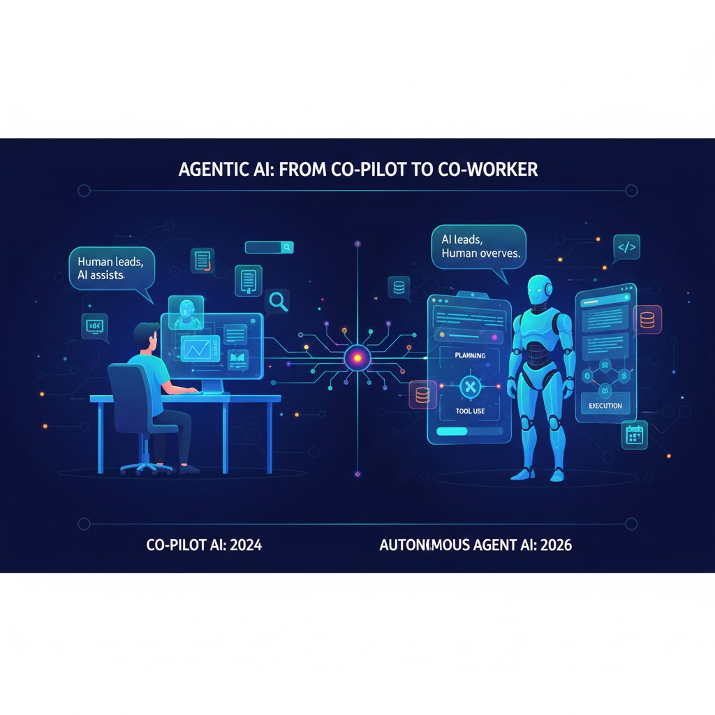 Agentic AI and the Autonomy Horizon: From Co-Pilot to Co-Worker in 2026